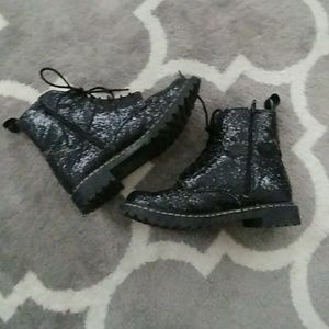 Glitter Combat Boots